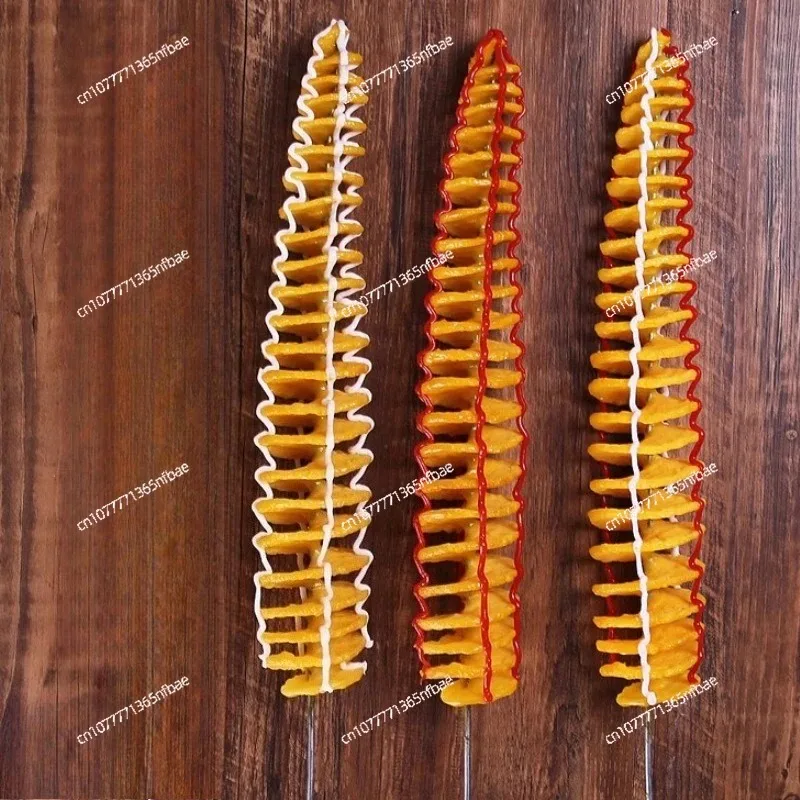 Large Tornado Potato Model Display, Crispy Potato Twister Snack Model for Stall, Food Sample for Street Food Booth