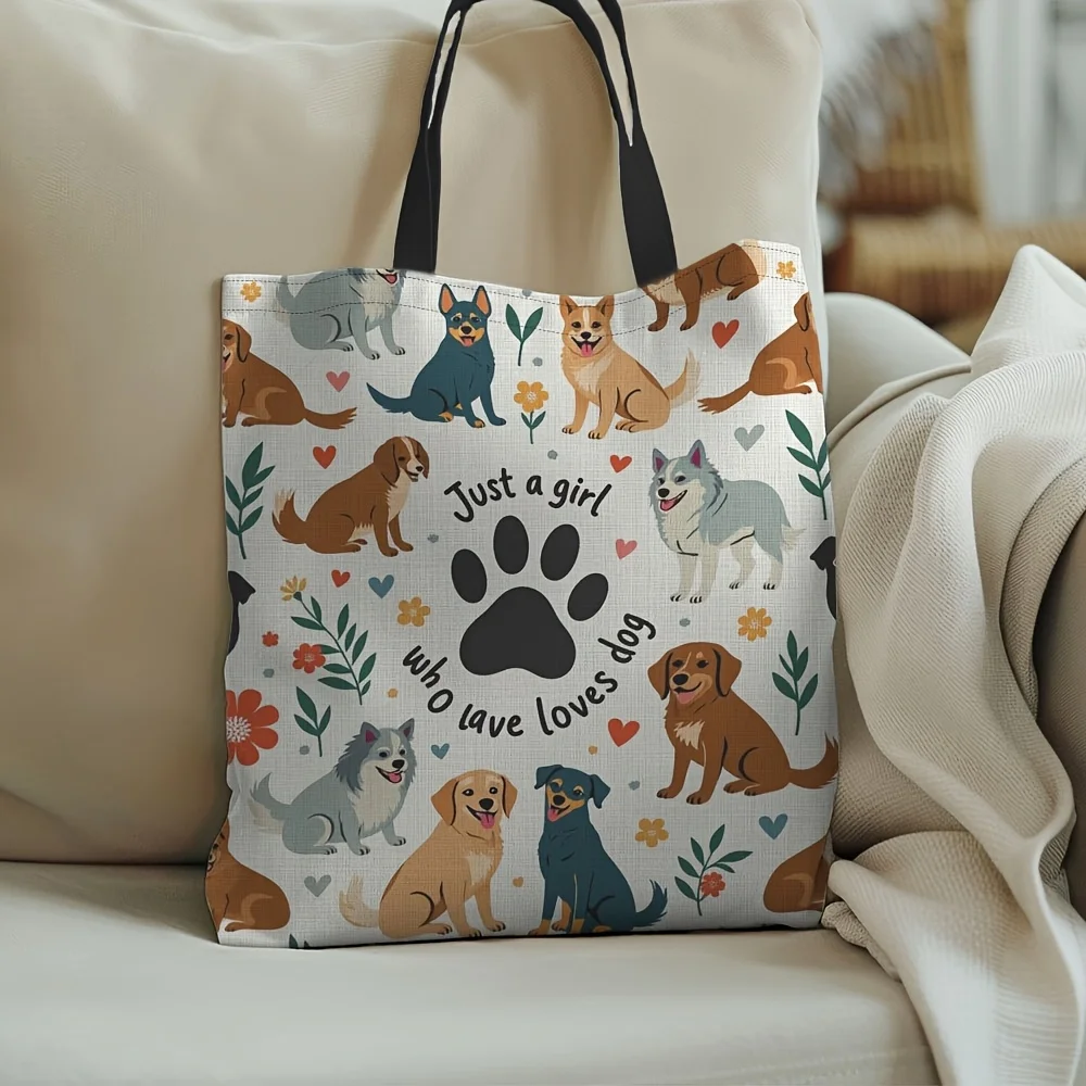 1pc Stylish Dog Mom Tote Bag -