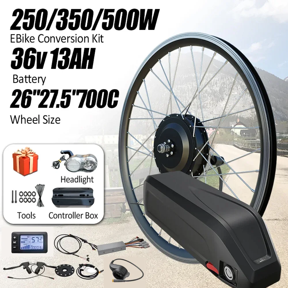 

E Bike Conversion Kit 36V 13AH Ebike Conversion Kit with Battery 250W/350W/500W Electric Bike Kit 26INCH 27.5INCH 700C Adults