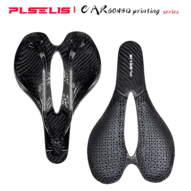 

PLSELIS saddle popular road mountain bike carbon fiber 3D printing hollow breathable high-strength short nose comfortable