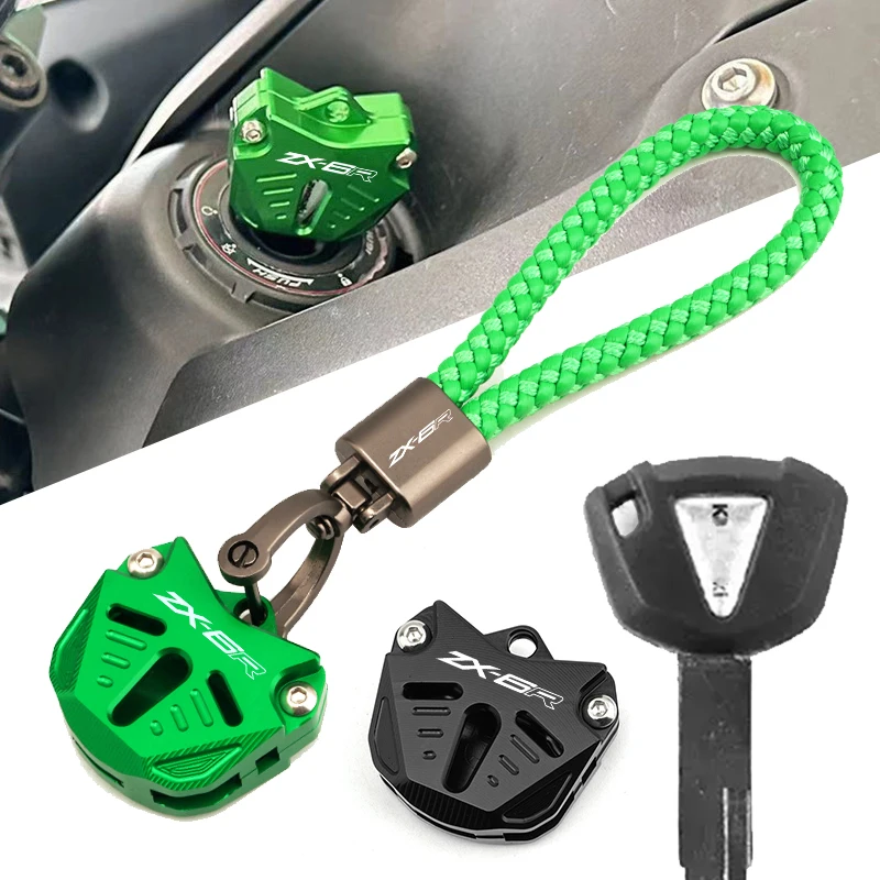 For KAWASAKI Ninja zx6r ZX-6R ZX6-R ZX 6R Motorcycle Accessories CNC Key protection cover decorative key chain