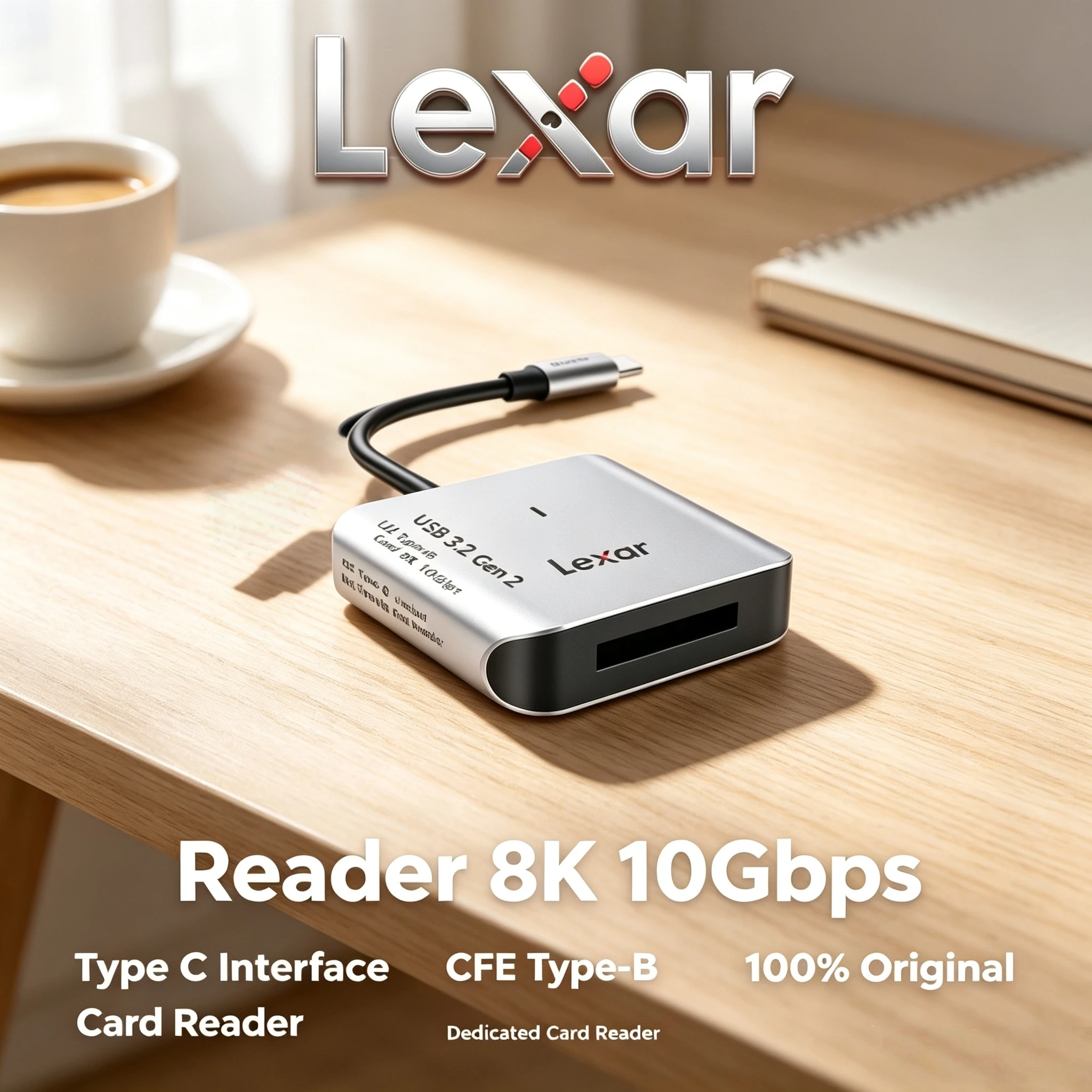lexar-510u-usb-32-gen2-type-c-cfexpress-リーダー-10gbps-高速-8k-ワークフロー用-cfexpress-タイプ-b-カード-プロスピード