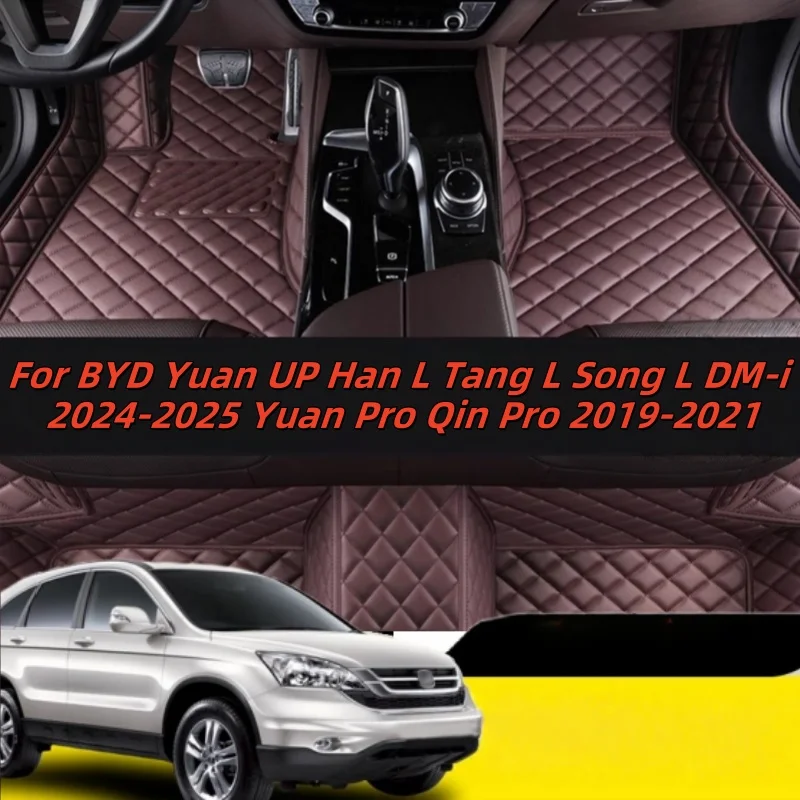 

Автомобильные коврики из кожи на заказ для BYD Yuan UP Han L Tang L Song L DM-i 2024-2025 Yuan Pro Qin Pro 2019-2021, аксессуары