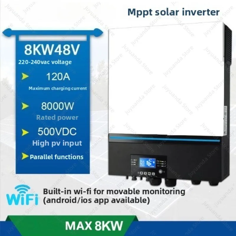 8KW Household Solar Inverse Control All-in-one Machine 48V120A Two-way MPPT PV500V Built-in WIFI Can Be Parallel