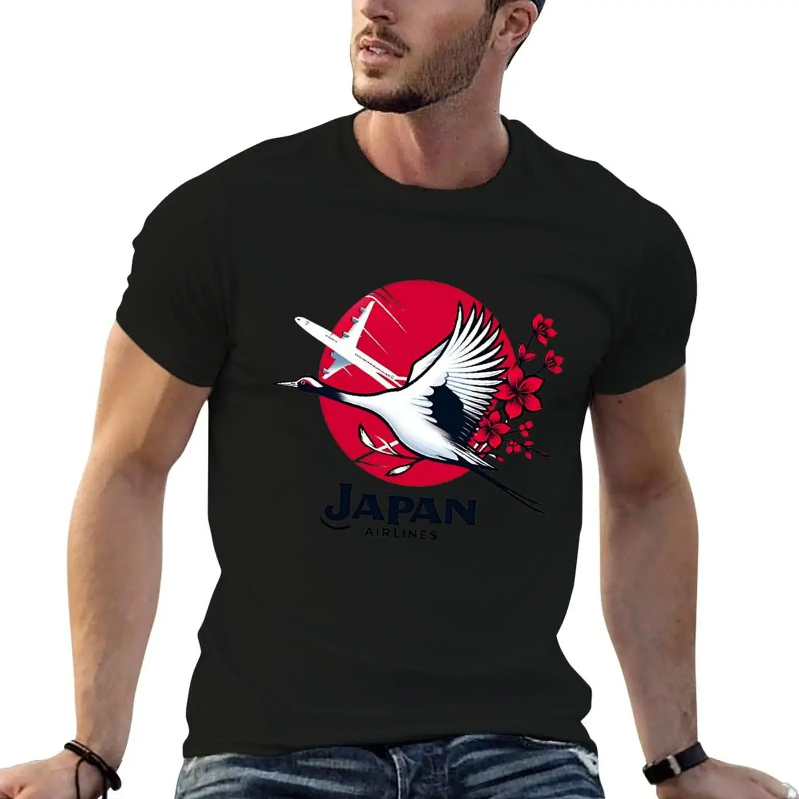

Japan Airlines Logo T-Shirt custom t shirt summer tops mens fashion