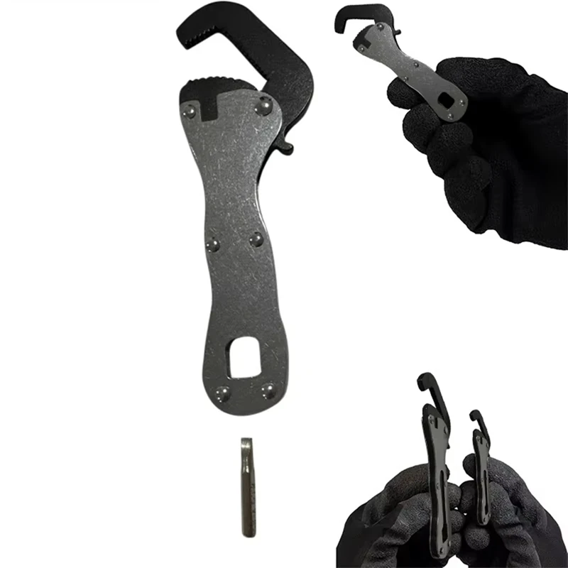 Llave ajustable, llave de alta resistencia, herramienta manual compacta para tuercas y pernos, accesorios de 5/16 a 3/4 pulgadas, llave de mango corto