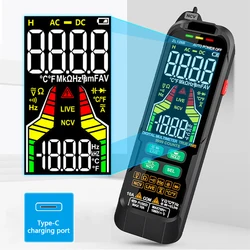 Nuovo multimetro digitale Smart AC DC 1000V 10A Tester Meter 9999 True RMS capacità Ohm diodo Temp NCV Hz DMM Live Wire Tester