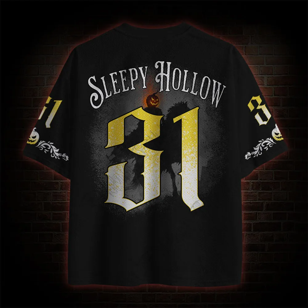 Halloween Limited V-neck Short Sleeved Shirt, Horror Night Pumpkin Head Short Sleeved Shirt,Trendy Sportswear,Full Print T-shirt