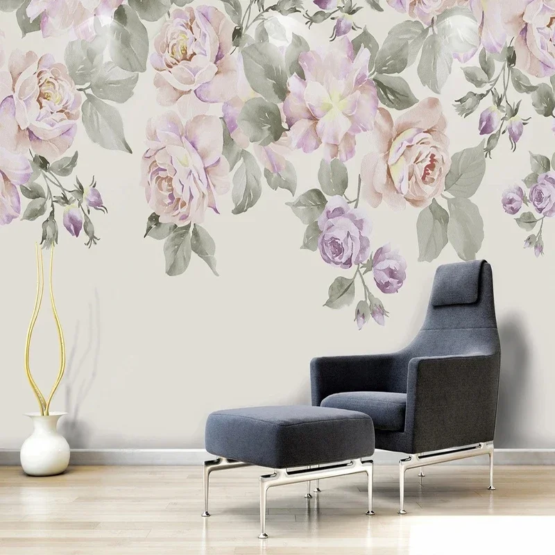 Custom Mural Wallpaper Modern Hand Painted 3D Flower Romantic Home Decor Living Room Bedroom Wall Painting Papel De Parede Sala