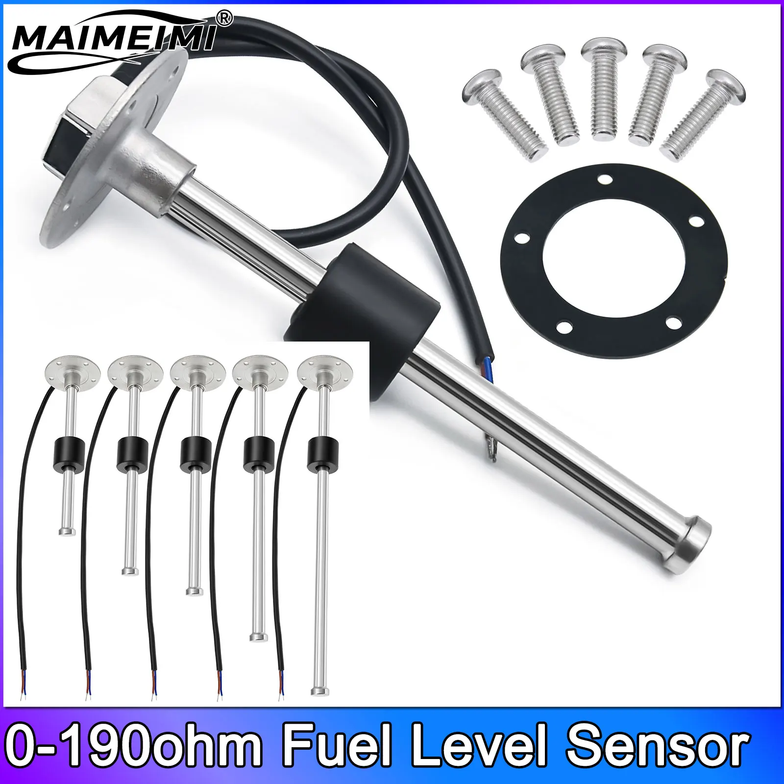 100mm ~ 550mm Sensors Water Fuel Level Gauge Sensor 0~190 ohm Marine Boat Yacht Car Oil Liquid Tank Fuel Sender Unit