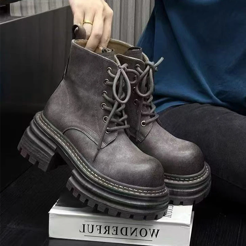 Trend Platform Women Snow Boots Flats Sport Shoes Winter Fashion Sneaker 2025 New Goth Chelsea Boots Casual Running Mujer Shoes