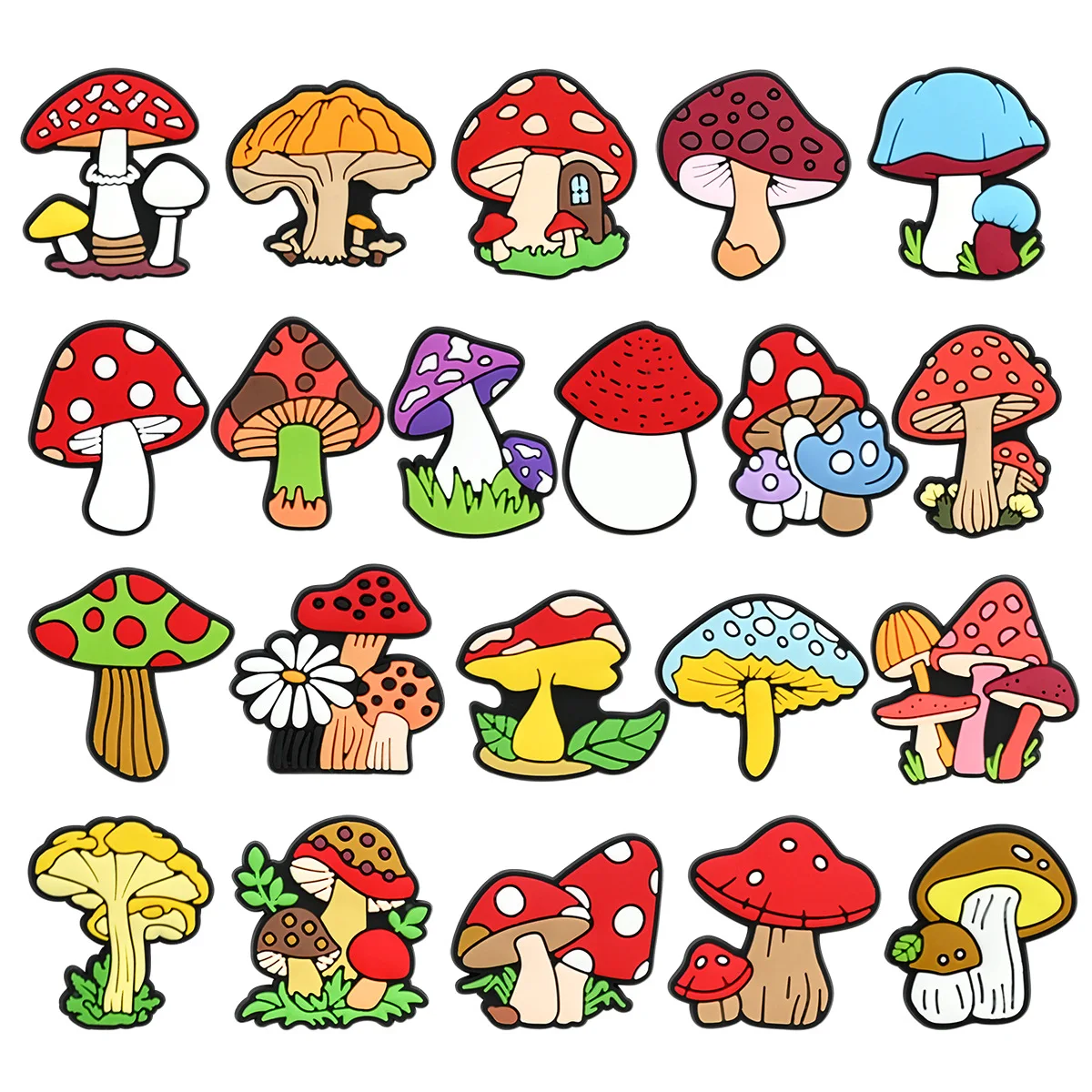 Breloques en forme de champignon pour Crocs, accessoires pour sabots femme, épingles, badges homme, décorations pour jeans enfant, garçons et filles, boucles pour chaussures