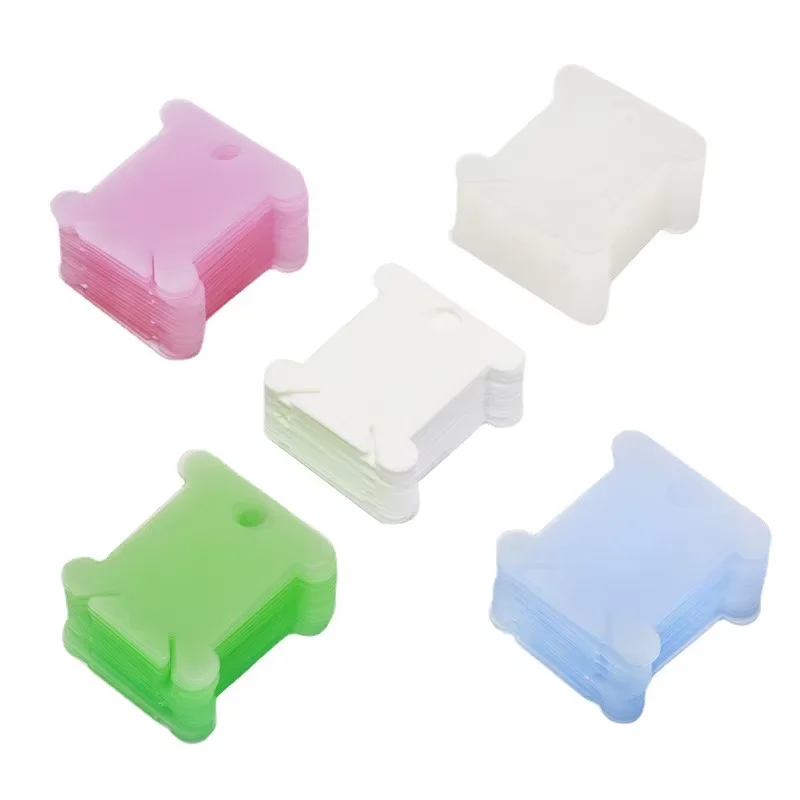 Embroidery Thread Organizer 100pcs - Plastic Floss Bobbins for Cross Stitch, Sewing & Craft Projects