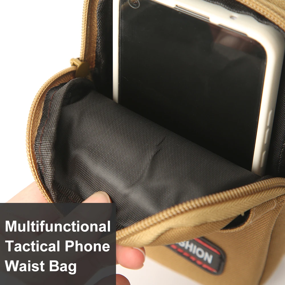 Nylon Tactical Bag Outdoor Molle  Waist Cycling Men Phone Pouch Camping Hunting Tactical Waist Bag EDC Gear Purses