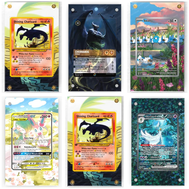 

Acrylic Card Display Cases for Gardevoir Sylveon Swablu Origin Forme Palkia Slabs Card for Collector to Showcase Excluding Card