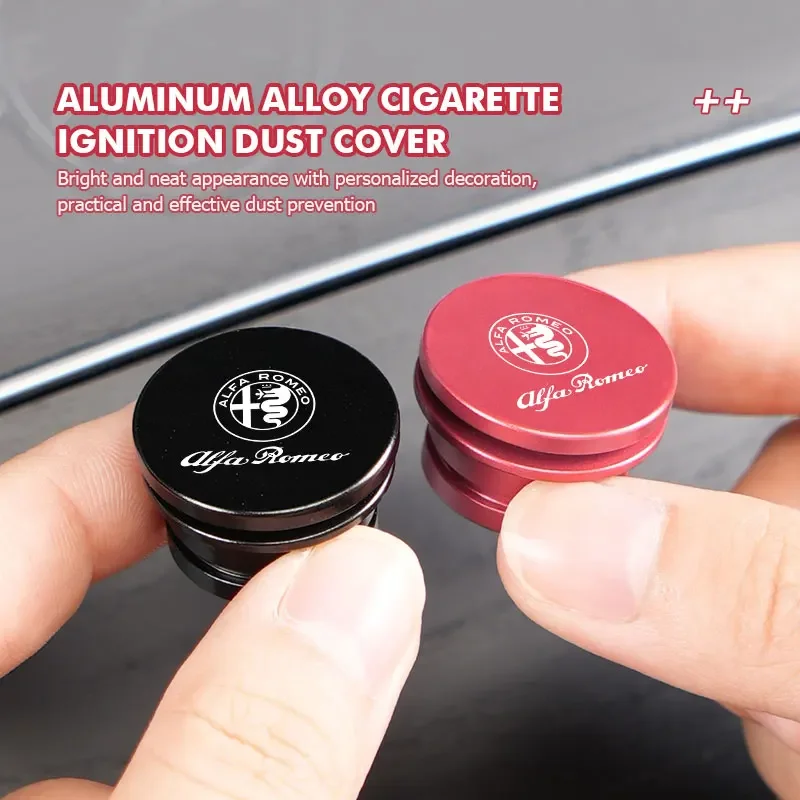 Hub Caps Metal Car Cigarette Lighter Cover Dust Proof Decoration Cap For Alfa Romeo Giulia 147 Mito 156 159 166 GT Stelvio Brera