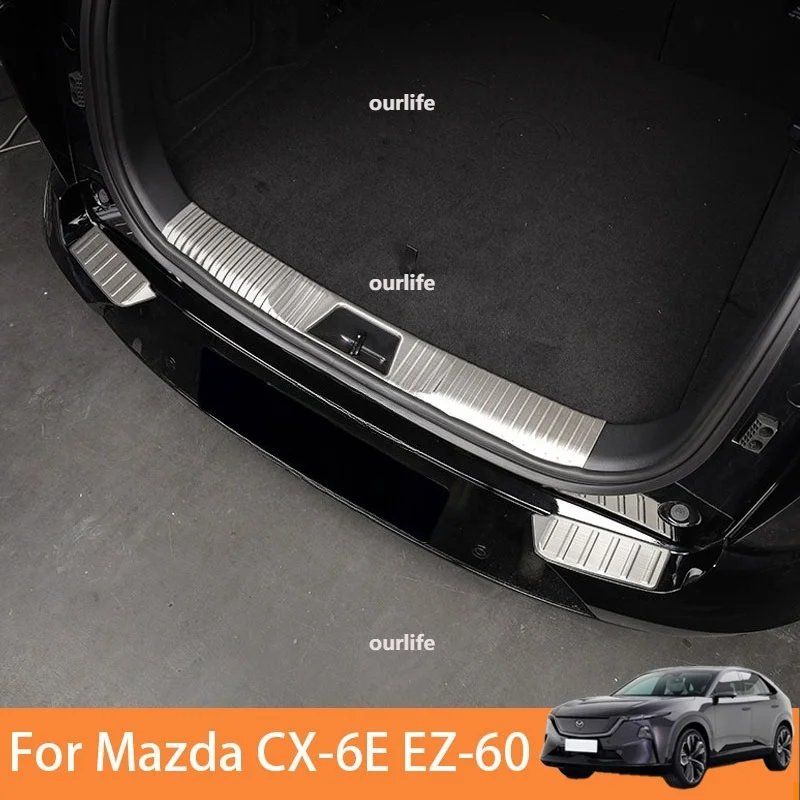 For Mazda CX-6E EZ-60 2027 Car Rear Sill Plate Tailgate Protector Trim Strip Auto Exterior Protection Modification Accessories