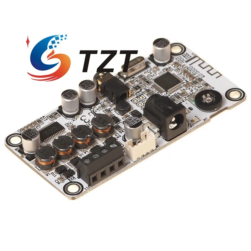 TZT AA-AB32477 Dual Channel 20W + 20W HIFI Bluetooth 5.0 Power Amplifier Board Bluetooth and AUX Input 12-19VDC