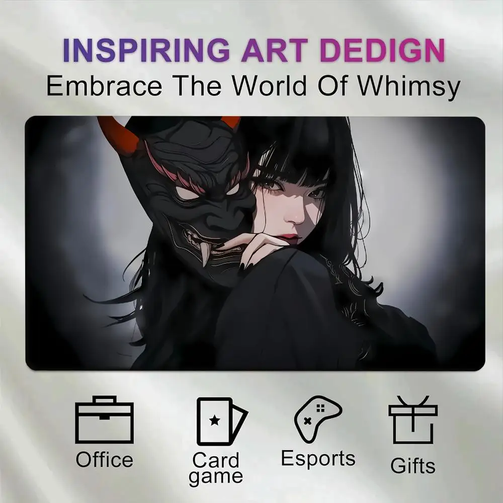 Design of Anime Girls Mouse Pad Card Playmat Stitched with Magic Zones Game Mats Tabletop rug TCG Card Battles Commander Gaming
