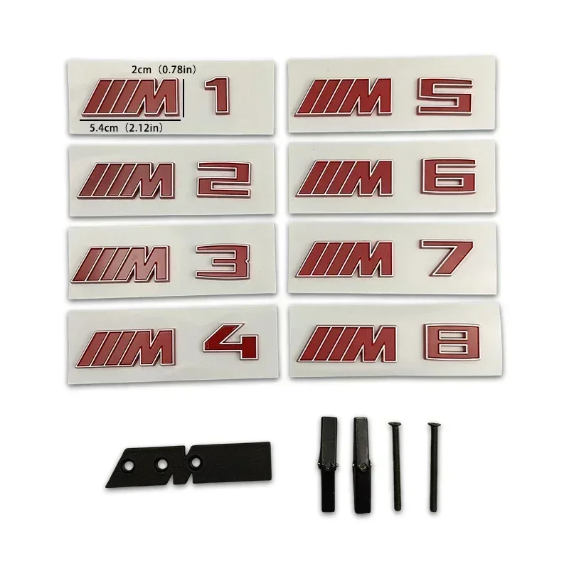 New Black Red Car Front Grille Emblem Screw Badge for BMW M1 M2 M4 M3 M5 M6 M7 M8 Head Modified Sticker Decoration