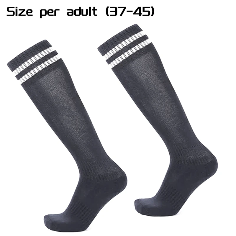 1Pair Anti-Slip Athletic Sock For Men, Stocking, Trainning Sock For Football High Guality Black Adult 36-45