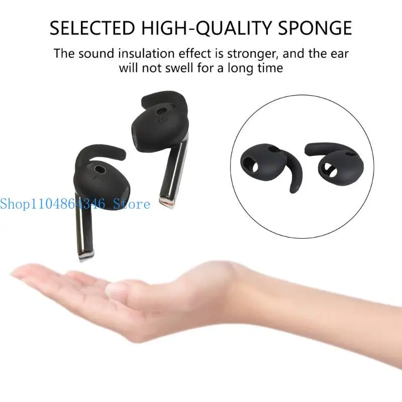 

652F 3 пары силиконовых ушных крючков, насадки для беспроводных наушников Buds, удобная посадка, широкая совместимость