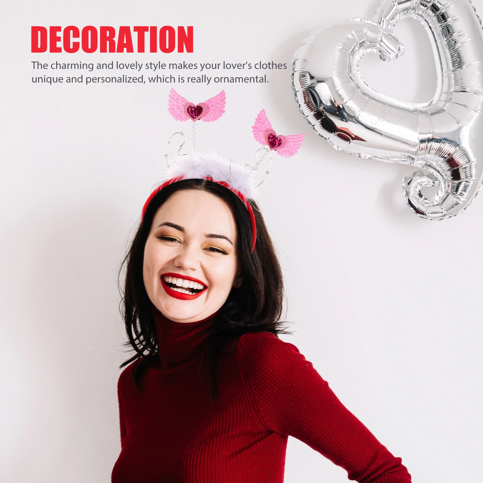

2pcs Valentine'S Day Heart Headbands Festive Accessories Party Wedding Decorative Hairbands Premium Material