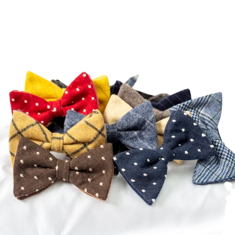 Plaid bow tie Jacquard men's bow tie factory direct supply Shengzhou polka dot men's bow tie