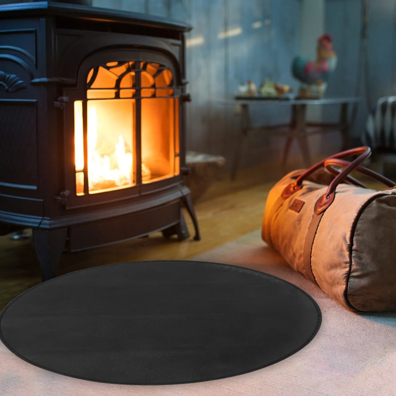 Round Fire Pit Mat Fireproof Heat Resistant Fiberglass 30 Inch Bbq Grill Pad Outdoor Ground Protection Charcoal Protection Easy