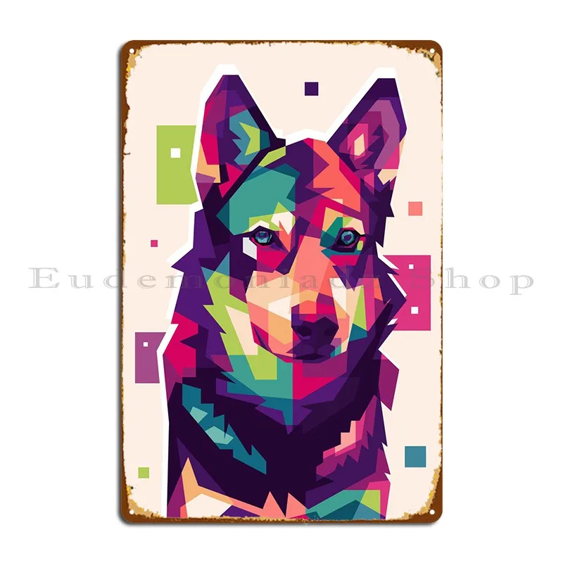 Поп-арт в виде собаки, металлический плакат Wpap, индивидуальный дизайн, классический оловянный знак, плакат