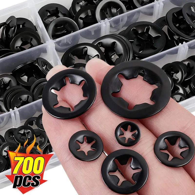 

7 Sizes Internal Tooth Star Lock Washers Assortment Kit Push On Retainers Clips Fasteners Gaskets Furniture Hardware Accessories