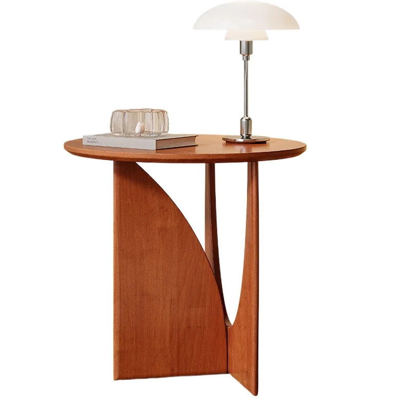 

Solid wood sofa side table, corner table, round log small coffee table