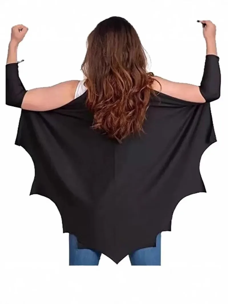 

Cape de chauve-souris d'halloween, Costume de Cosplay pour enfants, spectacle de fête de chauve-souris noire