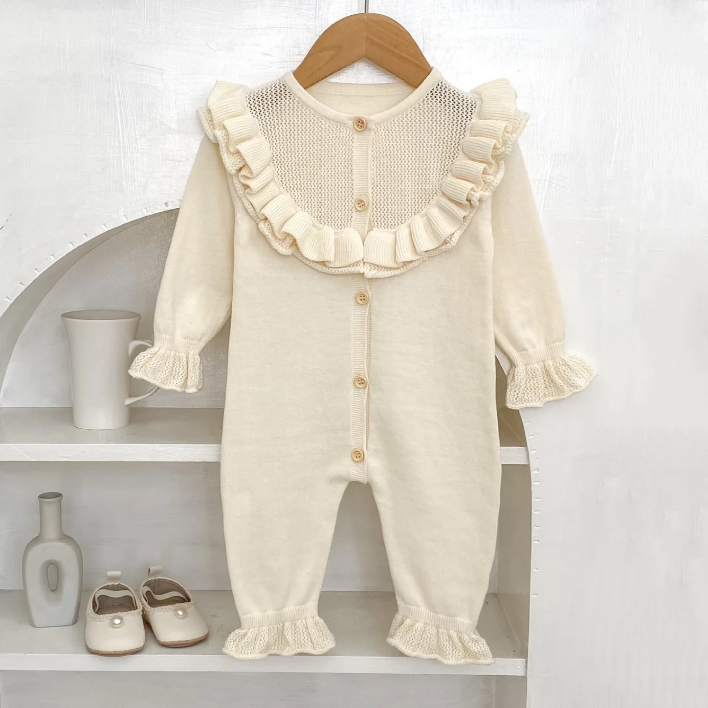 

Детский комбинезон для девочек 2025: Новинка весенне-осенней коллекции, однотонный комбинезон с круглым вырезом и вставками, простой дизайн