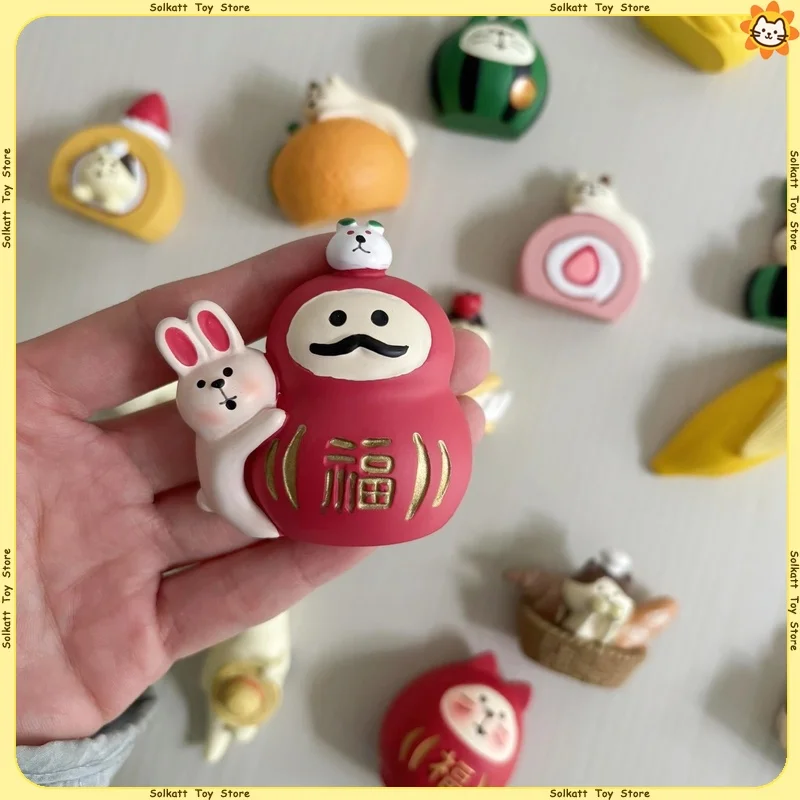 Cartoon Zakka Cats Fridge Magnets Japanese Style Ninja Eiffel Tower Mount Fuji Miniature Ornament Home Decoration Cute Gifts