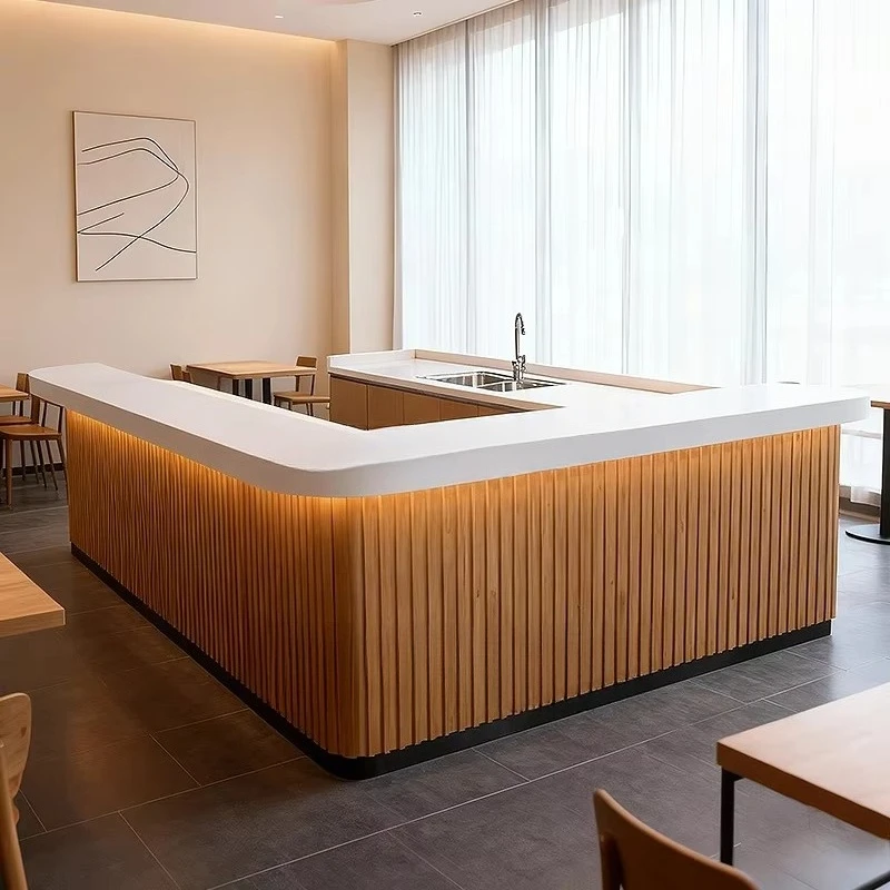 Restaurant Bar U-shaped wood marble Bistro Hotel Nightclub Beer Bar Cocktail Club Bar