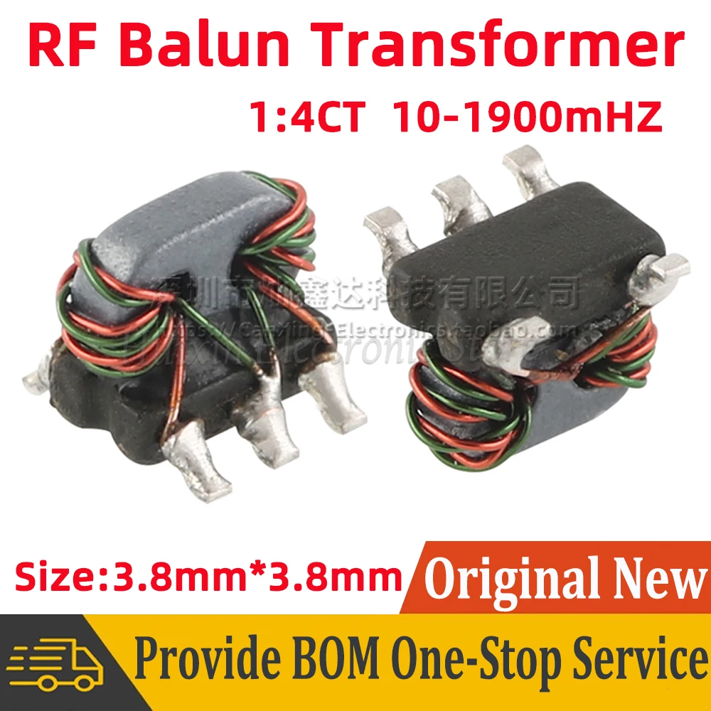 5pcs TC4-19+ RF Balun Transformer 10-1900MHz 1:4CT Impedance 50Ω 50 ohm Flux Coupled 1:4 Balun Balanced Unbalanced Converter