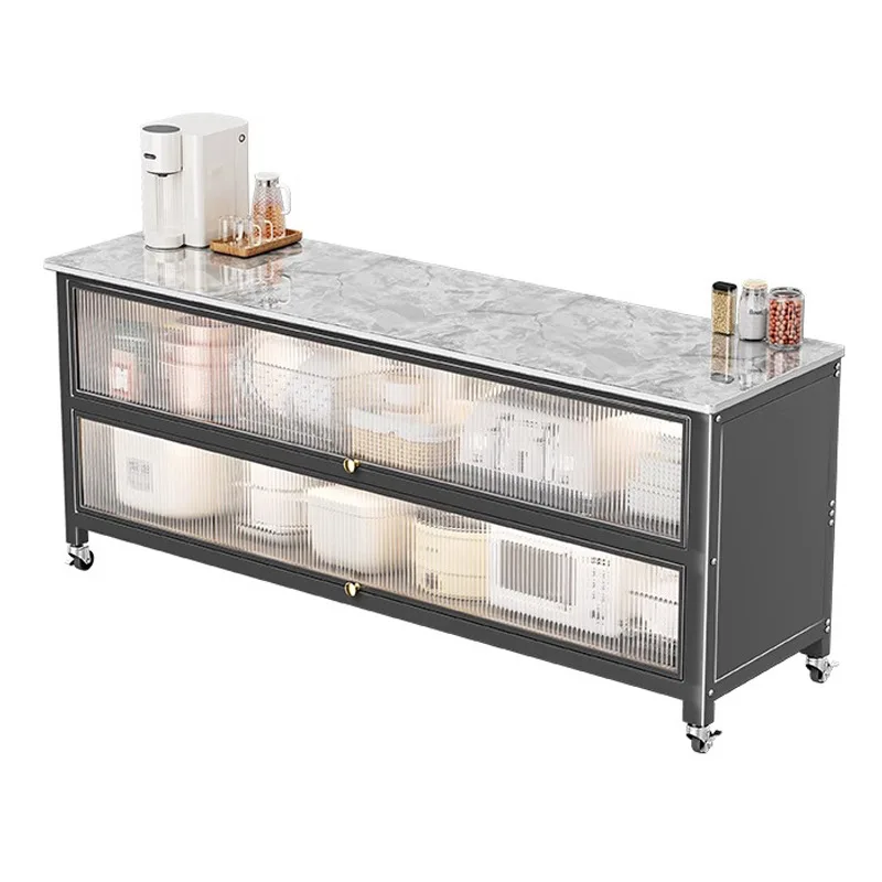 

Floor-to-ceiling multi-layer rock slab storage cabinet Household multi-functional cabinet Microwave oven bowl cabinet