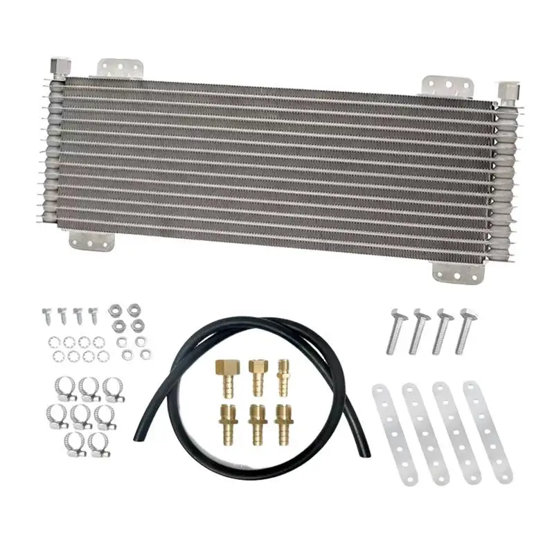 

Transmission Cooler 40K Lightweight Oil Cooler Kit Heavy Duty 40 000 Gvw Max Car Trans Cooler With Mounting Hardware For Towing