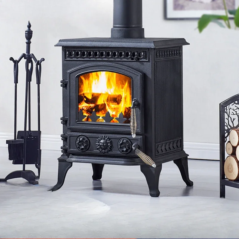 Real fire wood-burning fireplace household independent heating furnace, power 10.5KW