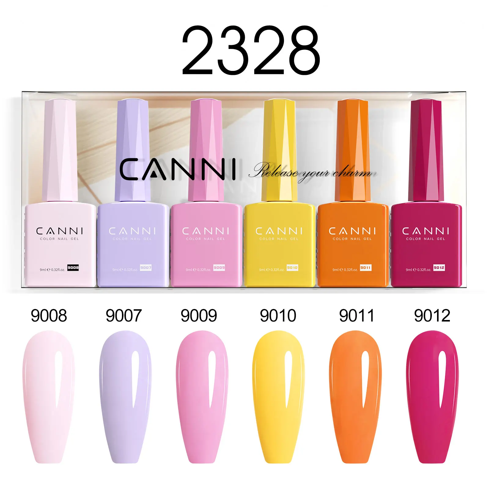 6 Stück * 9 ml HEMA TPO FREE Nagelgelpoliermittel CANNI Semi Permanent Jelly Pink Nude Color Gel Lack Großer UV-LED-Lack