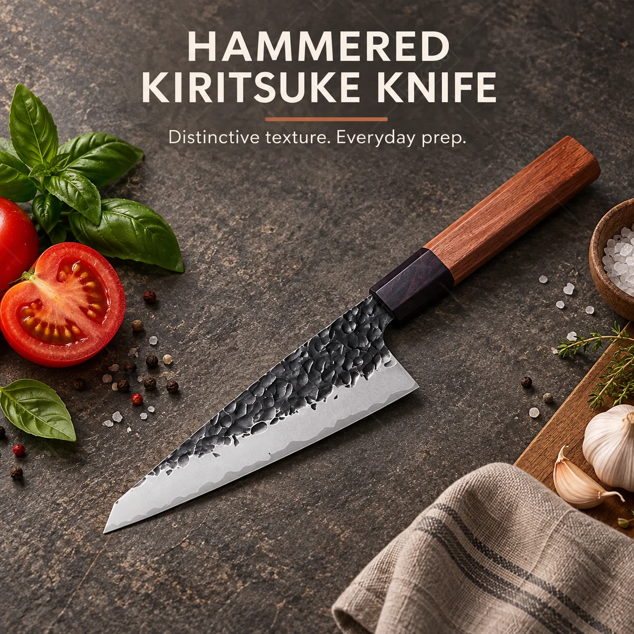 WXCOO 6 Inch Japanese Bunka Knife Hand Forged Kiritsuke Chef Knives 9CR18 Steel Sharp for Meat and Vegetable Cooking Wood handle