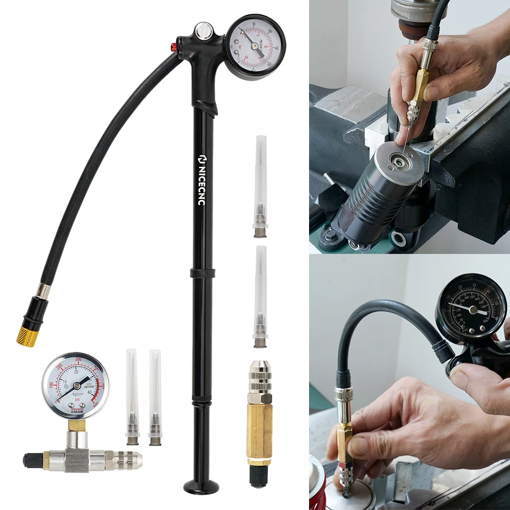 

​Universal UTV Shock Nitrogen Filling Needle Pump Pressure Gauge for Polaris RZR Yamaha Raptor YFZ Honda CanAm X3 Fox Ohlins