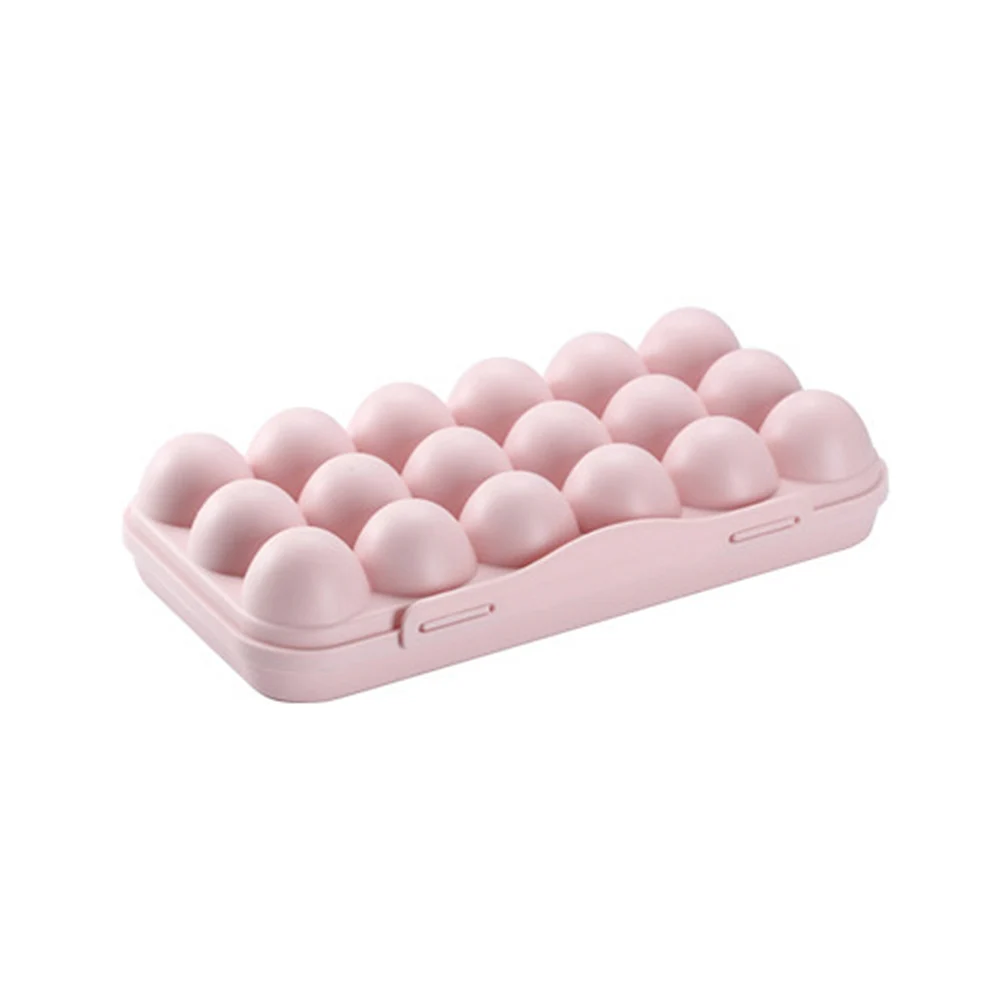 

2pcs 18 Grids Egg Storage Box Plastic Egg Holder Refrigerator Tray Shatterproof Anti-Collision Container Stackable Fridge