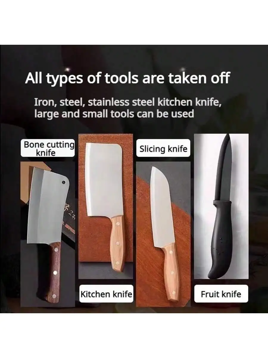 Four-stageprofessional knife sharpener featuring tungsten steel diamonds and ceramic whetstones, for fast and durable sharpening