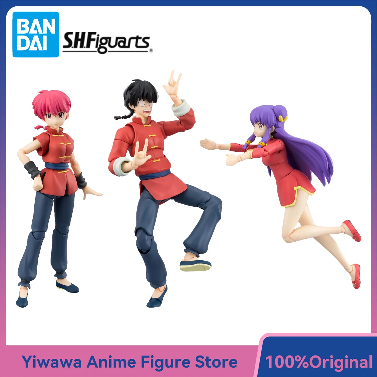 Lo más nuevo Bandai S.H.Figuarts Ranma 1/2 champú Saotome Ranma figuras de acción de Anime juguetes coleccionables finos muñeca Original