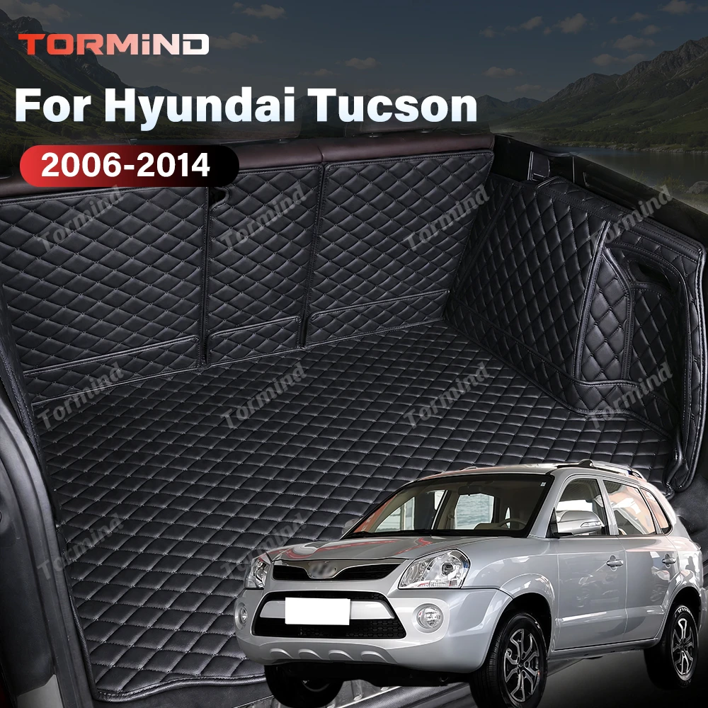 Tormind For Hyundai Tucson 2006-2014 13 12 Car Trunk Mats Carpet Cargo Liner Car Backrest Pad Interior Accessories Protector