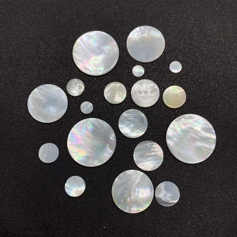 No Hole Natural Shell Beads Mother of Pearl Shell Ring Face Cabochon Beads for DIY Jewelry Making Necklace Earrings Accessories