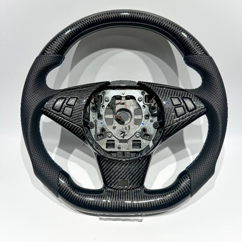 

Для E60 Accesorios Para Auto с перфорированной кожаной черной спортивной рулевой колесо из углеродного волокна для BMW E60 E92 E90 E91E46 E81 E84