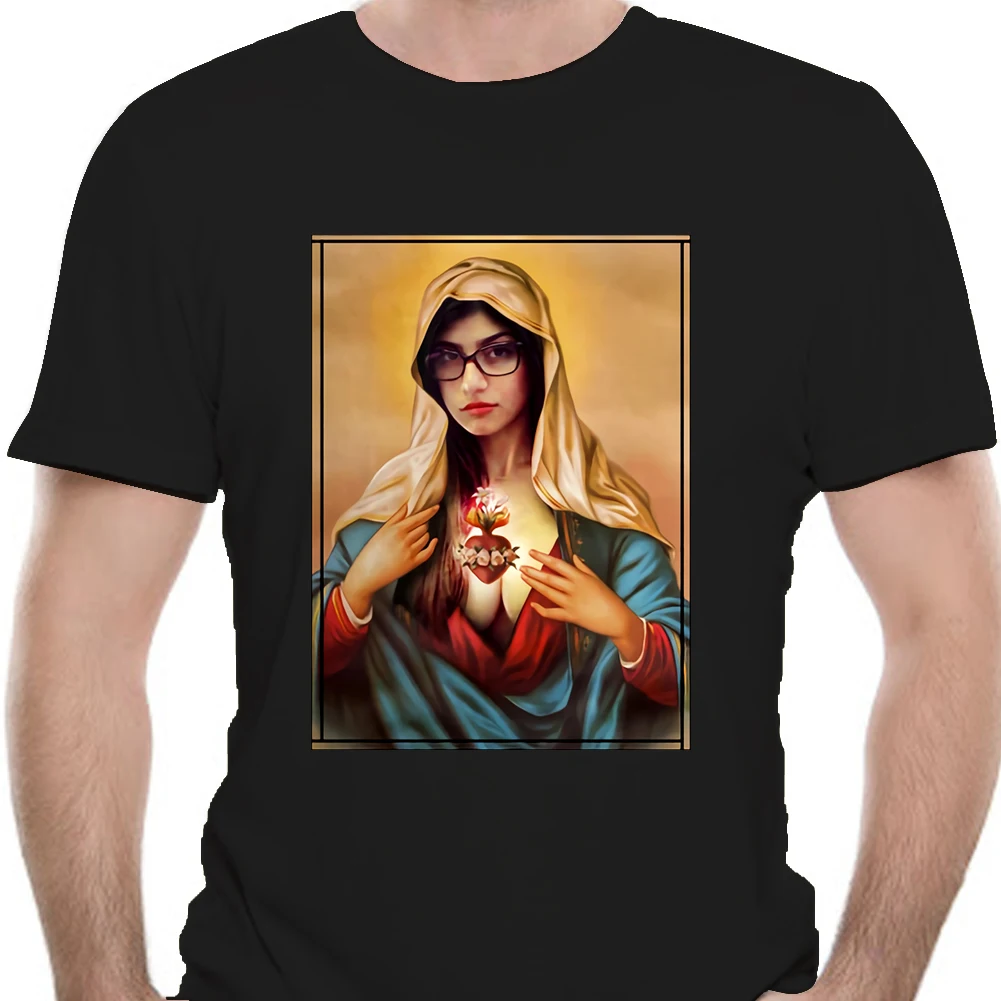 Mia Khalifa T-Shirt Former Adult Actress Virgin Black Men-Women Talltee TShirt Funny T Shirt Cotton Tees Harajuku 7474K